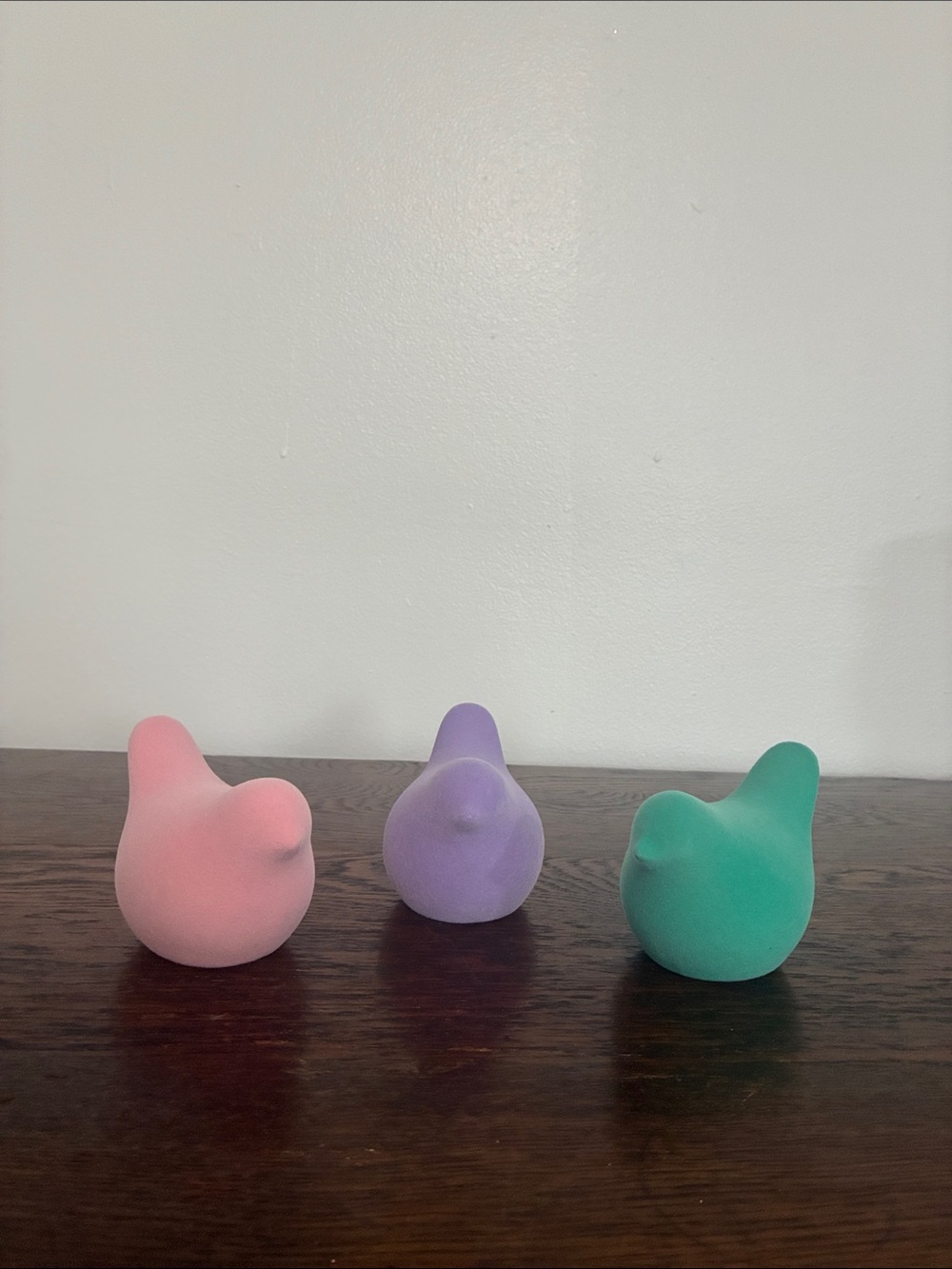 NWT- Set of 3 Decorative Bird Figurines - Purple, Teal, Pink